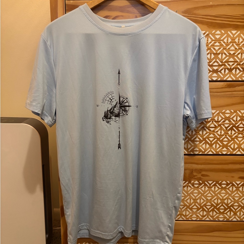 Light Blue Graphic Compass T-Shirt